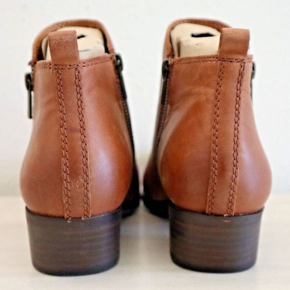 Lucky Brand LK-Basel Women's Sz 9W Toffee Brown Leather Basel Booties $140 - Picture 2 of 9